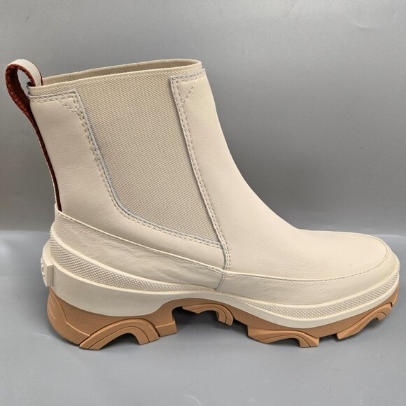SOREL Brex Chelsea Boot Pull On Ankle Bootie Natural Sea Salt Leather Size 8 - Picture 6 of 12